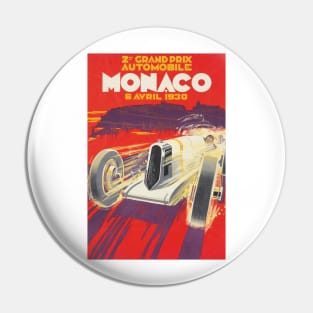 Vintage Monaco Grand Prix Poster 1930 Pin