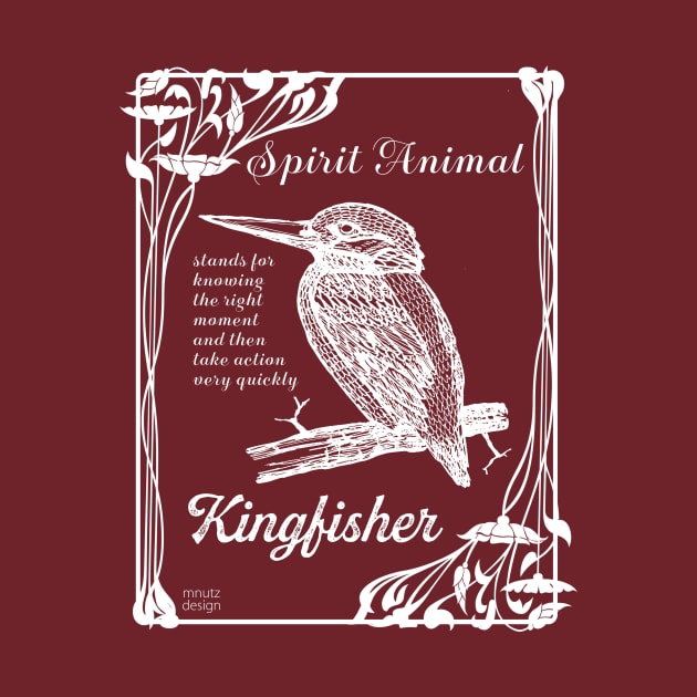 Spirit animal - kingfisher - white by mnutz