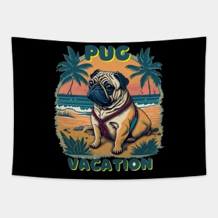 Pug vacation Tapestry