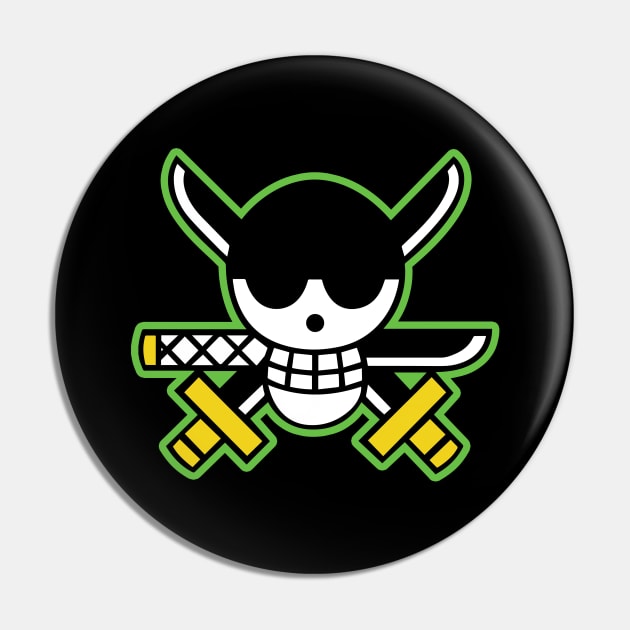 Roronoa Zoro Pirates Logo Pin by AnimeTee