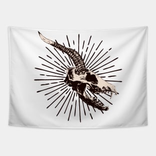 Satanic Horned Wolf Skull Tapestry