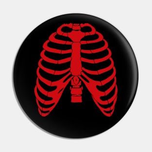 Red Skeleton Ribs Pin