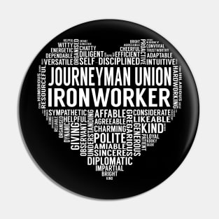 Journeyman Union Ironworker Heart Pin