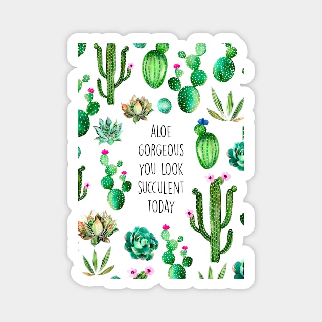 Aloe gorgeous Magnet by Poppy and Mabel