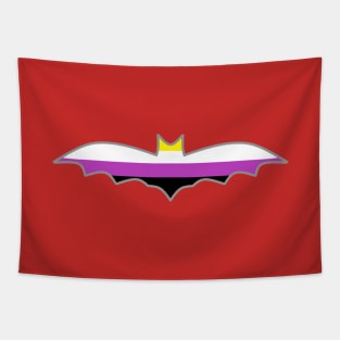 Non-Binary Pride Flag: Halloween Bat Tapestry