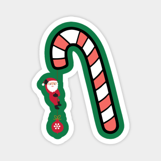 Santa on Candy Cane Adventure Magnet