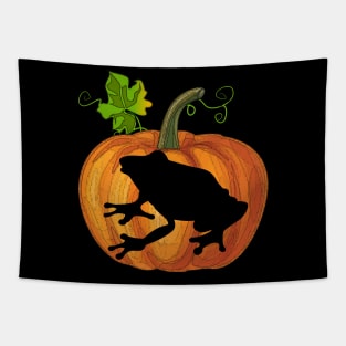 Frog in pumpkin Tapestry