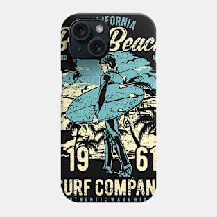 California Surfer Blue Beach Surfing Retro Vintage Distressed Phone Case