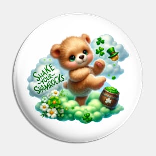St Patricks Day Teddy Bear Pin