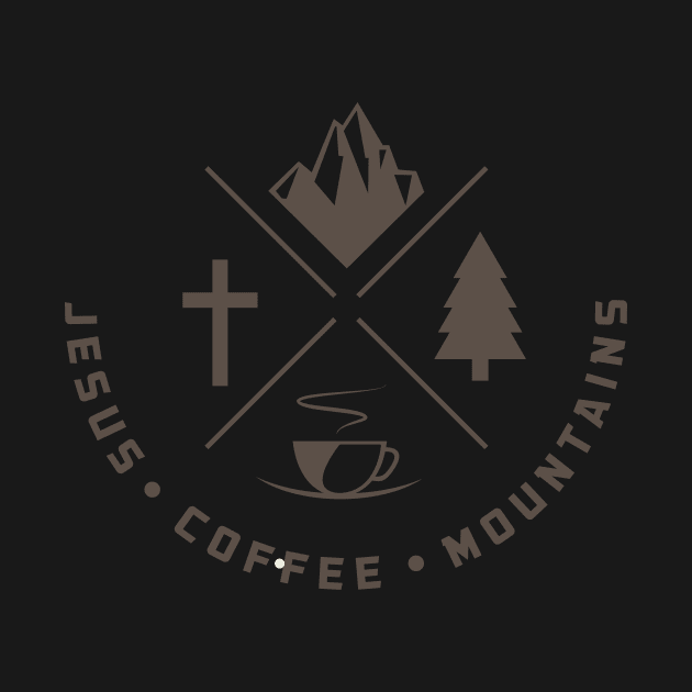 Jesus-Coffee-Mountains T-shirt by adcastaway