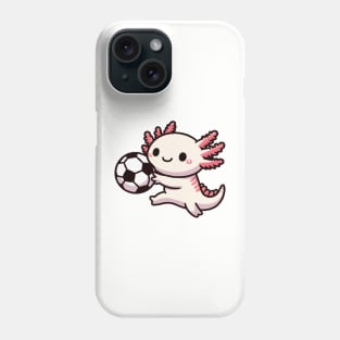 axolotl funny play soccer Phone Case