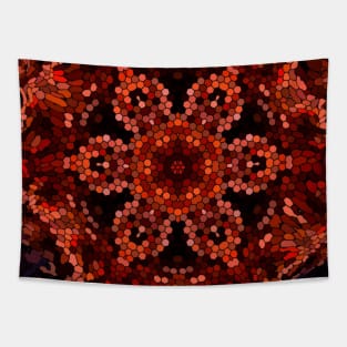 Red Mandala Christmas Design Tapestry