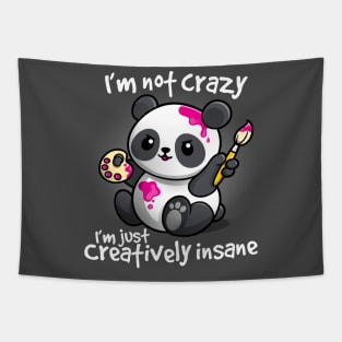 Creatively insane panda Tapestry