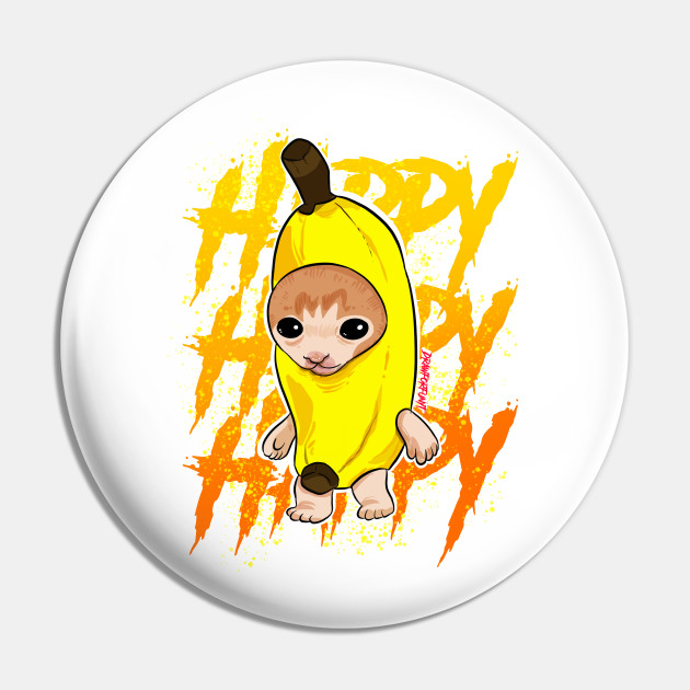 Crying Banana Cat  Pin for Sale by sticker-house