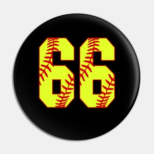 Fastpitch Softball Number 66 #66 Softball Shirt Jersey Uniform Favorite Player Biggest Fan Pin