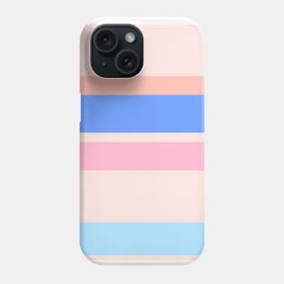 An unthinkable pattern of Powder Blue, Cornflower Blue, Little Girl Pink, Very Light Pink and Melon stripes. Phone Case