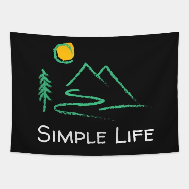 Simple Life - Crayon Landscape Tapestry by Rusty-Gate98