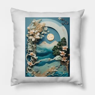 Ocean paper flowers Pillow