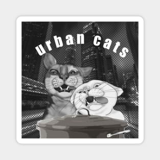 Urban cats Big city life Magnet