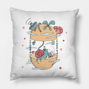 Snail Life illustration Pillow