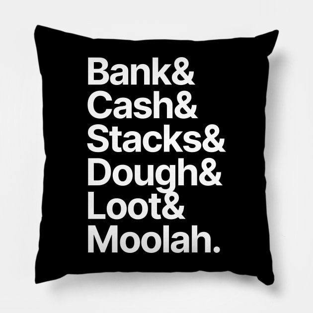 Money | Bank Cash Stacks Dough Loot Moolah Pillow by Positive Lifestyle Online