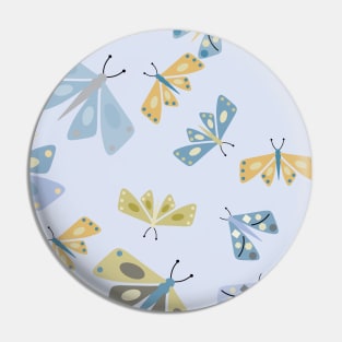 Moth Blue Pastel Colors Pin