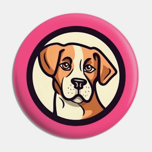 Confident big dog head Pin