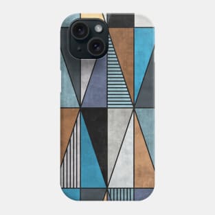 Colorful Concrete Triangles - Blue, Grey, Brown Phone Case