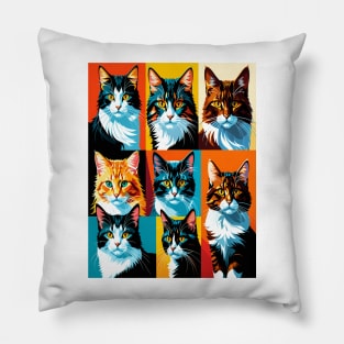 Pop Art Cat Portraits Pillow