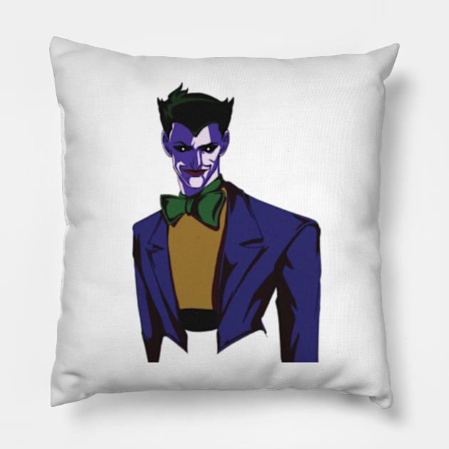 The Dot-Eyed Joker - Dark Fan Art Pillow by Branigan