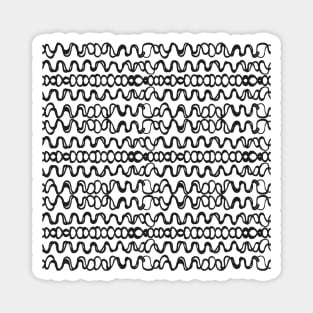 Monochrome Waves Pattern Magnet