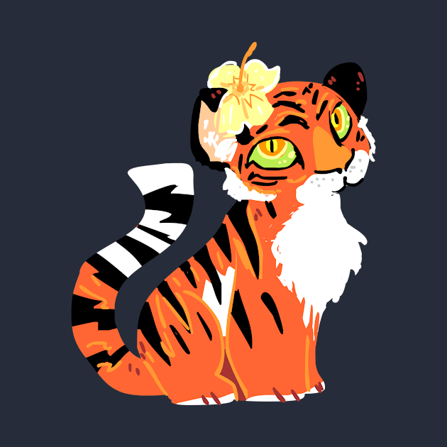 Tiger with a Flower by sky665