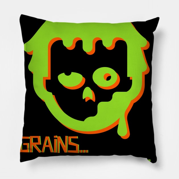 What Do Vegan Zombies Eat? Pillow by TJWDraws