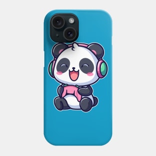 Kawaii Panda Playing Video Game Cute Gamer Phone Case