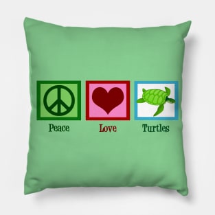 Peace Love Turtles Pillow