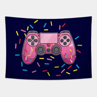 Pink Sprinkle Donut Video Game Console Controller for Gamer Tapestry