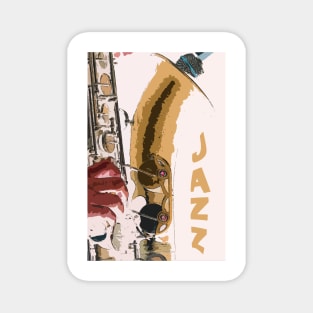 Jazz Saxophone Illustration Magnet