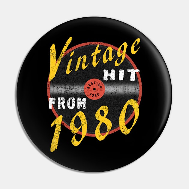 Vintage Hit From 1980 Cool 40th Birthday Gift Pin by FrontalLobe