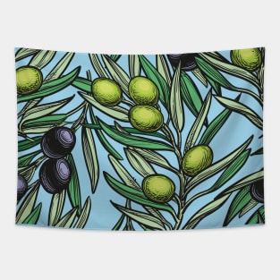 Olives - Mediterranean pattern Tapestry