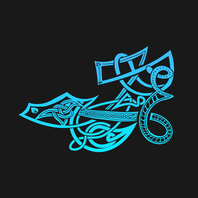 Magic Blue Dragon Celtic Knot by MSBoydston