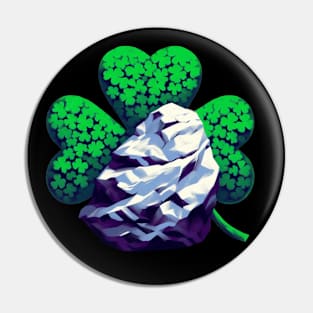 Shamrock And Rock Saint Patricks Day Pin