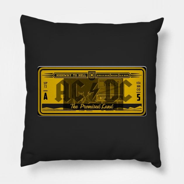 Promised Land License Plate Pillow by xxtinastudio