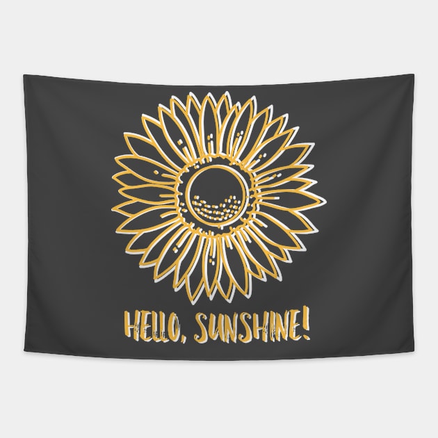 Hello, sunshine, sunflower Tapestry by ArtfulTat