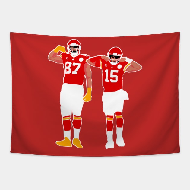 Mahomes and travis kelce kc chiefs Tapestry by Qrstore