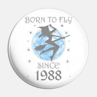 BORN TO FLY SINCE 1950 WITCHCRAFT T-SHIRT | WICCA BIRTHDAY WITCH GIFT Pin