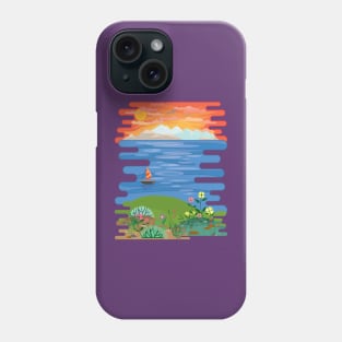 Beautiful ocean view from the top of the hill Phone Case