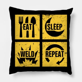 Eat, Sleep, Weld | Funny Welder Gift Pillow