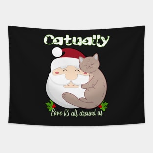 CATUALLY LOVE IS ALL AROUND US ON CHRISTMAS Tapestry