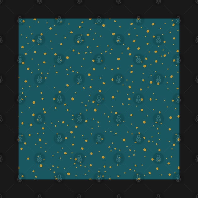 Dotty Dot Deep Teal and Golden Mustard by FrancesPoff