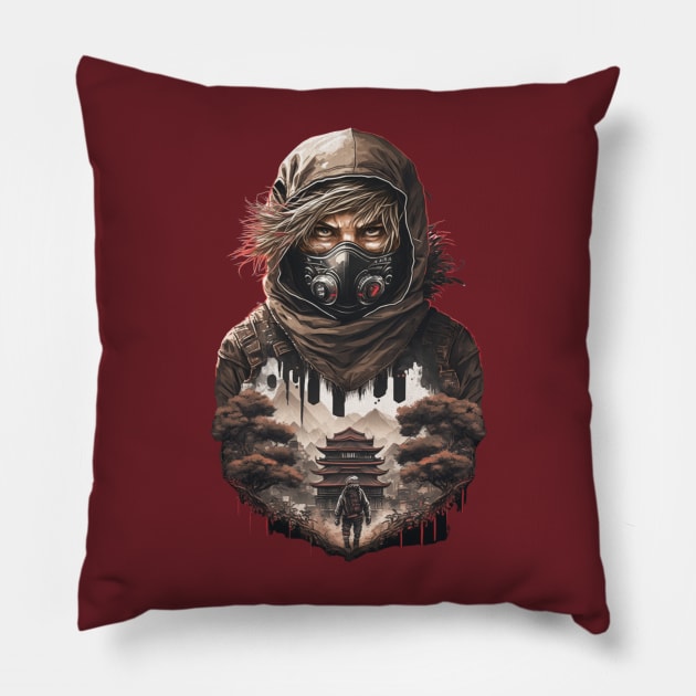 Adventurer In Japan Pillow by LetsGetInspired